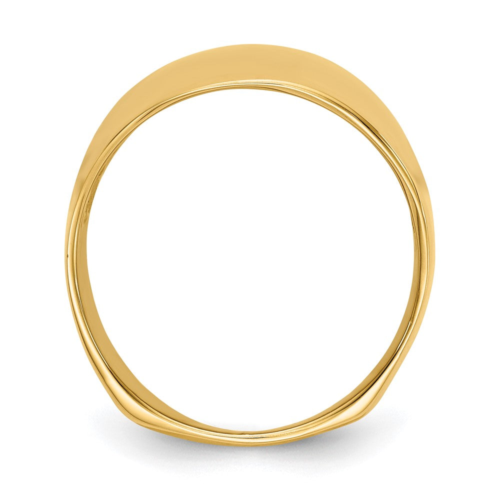 14K Gelbgold Poliert Kuppel Ring (size 7 Nur)