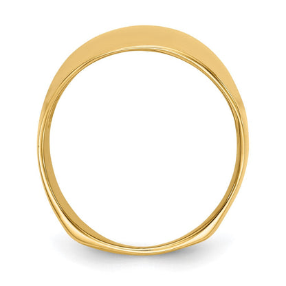 14K Gelbgold Poliert Kuppel Ring (size 7 Nur)