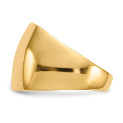 14K Gelbgold Poliert Kuppel Ring (size 7 Nur)