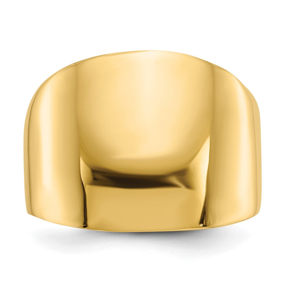 14K Gelbgold Poliert Kuppel Ring (size 7 Nur)