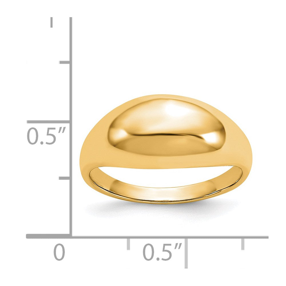 14K Gelbgold Ring mit gewölbter, polierter Oberfläche