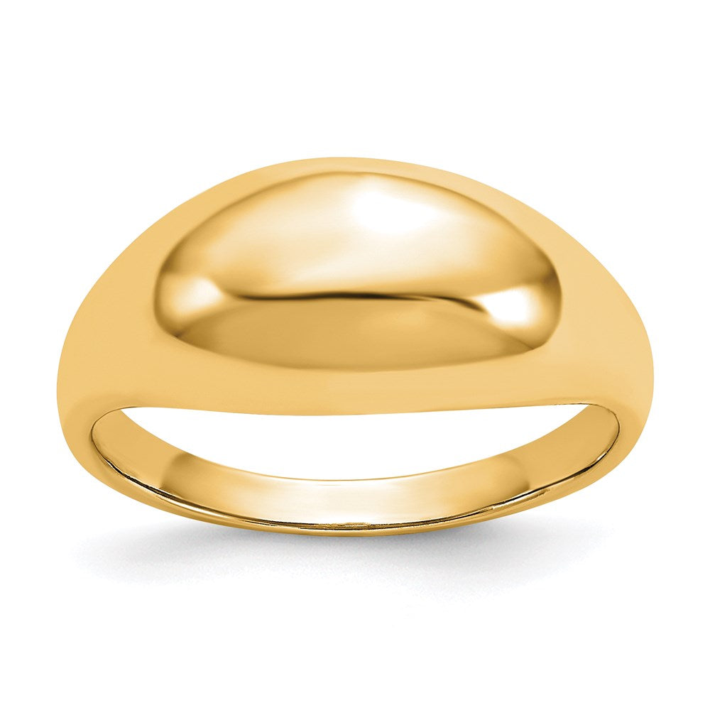 14K Gelbgold Ring mit gewölbter, polierter Oberfläche