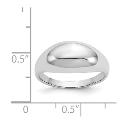 14K Weißgold polierter Domring