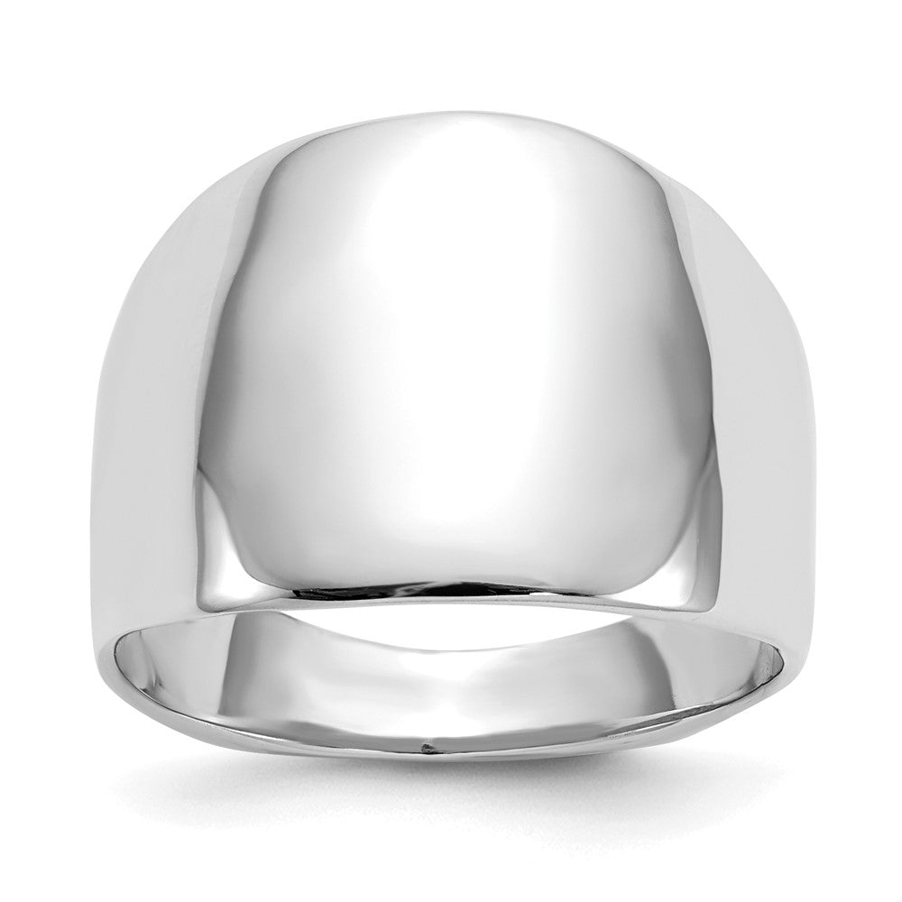 14K Weißgold poliert Bombierter Ring