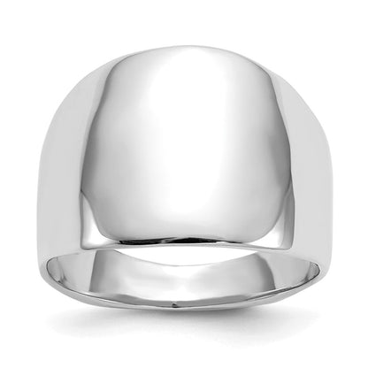 14K Weißgold poliert Bombierter Ring