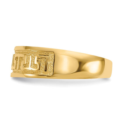 14K Gelbgold Zehenring mit griechischem Mäander-Muster