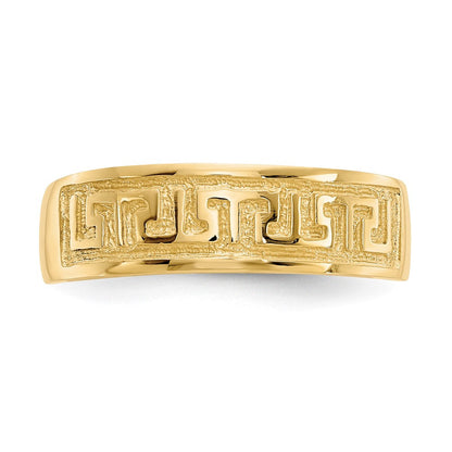 14K Gelbgold Zehenring mit griechischem Mäander-Muster
