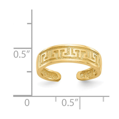14K Gelbgold Zehenring mit griechischem Mäander-Muster