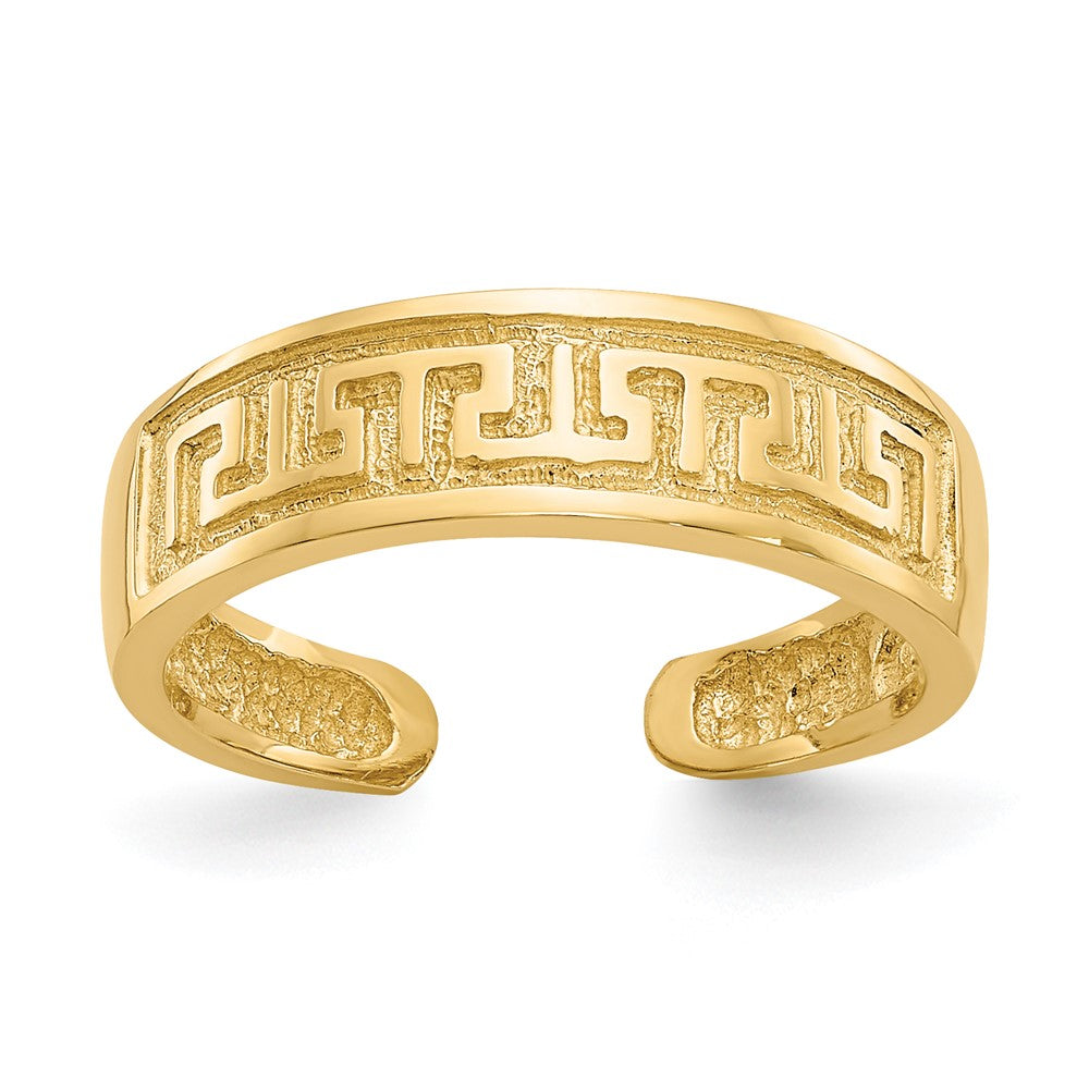 14K Gelbgold Zehenring mit griechischem Mäander-Muster