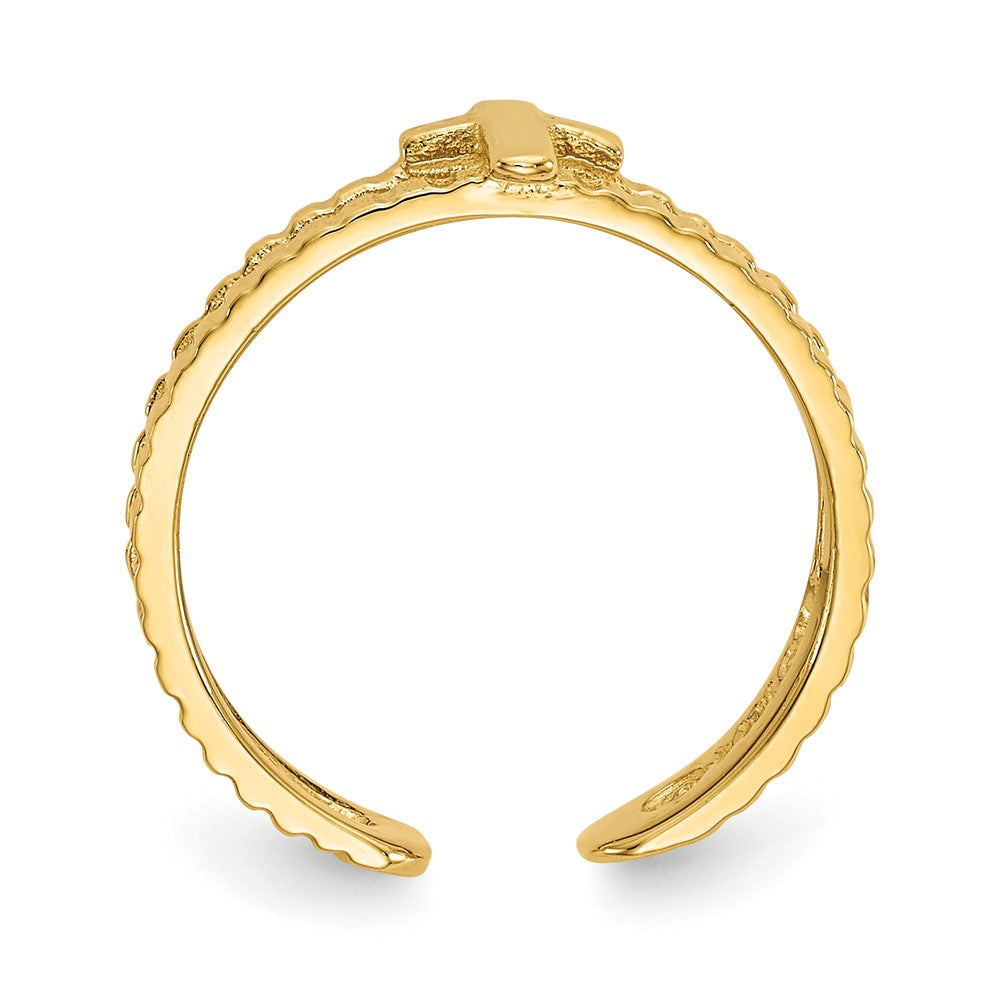 14K Gelbgold Kreuz Zehenring