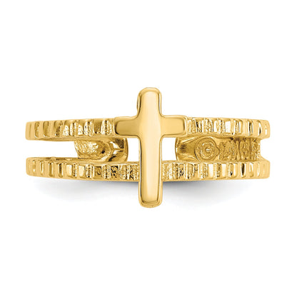 14K Gelbgold Kreuz Zehenring