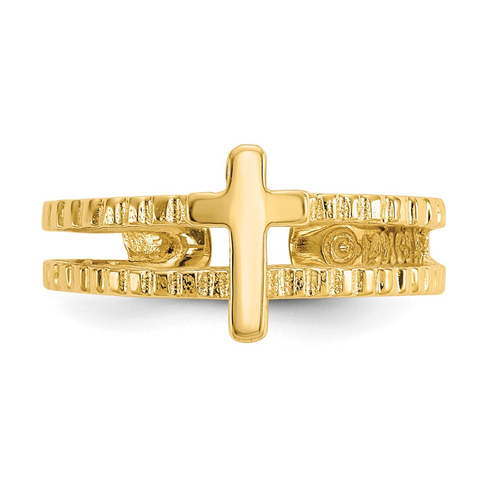 14K Gelbgold Kreuz Zehenring