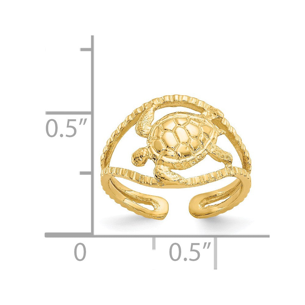 14K Gelbgold Schildkröten-Zehenring