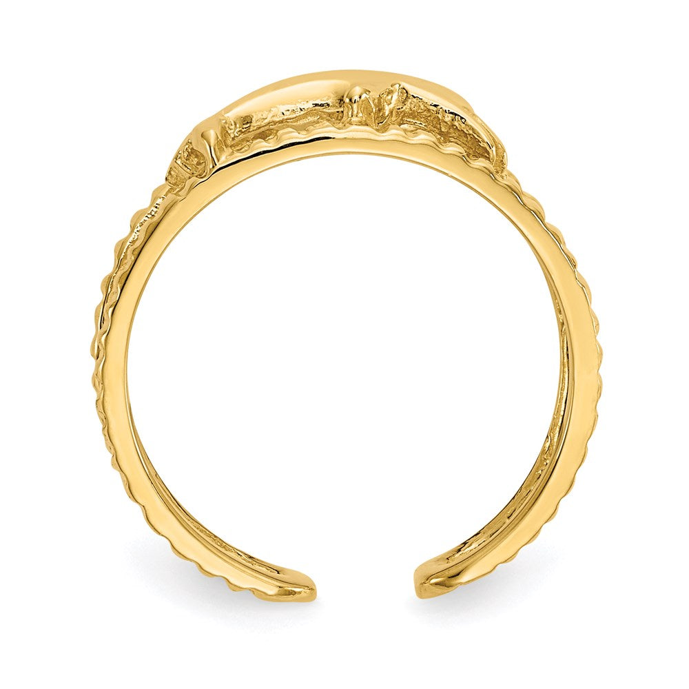 14K Gelbgold Zehenring mit Delfin