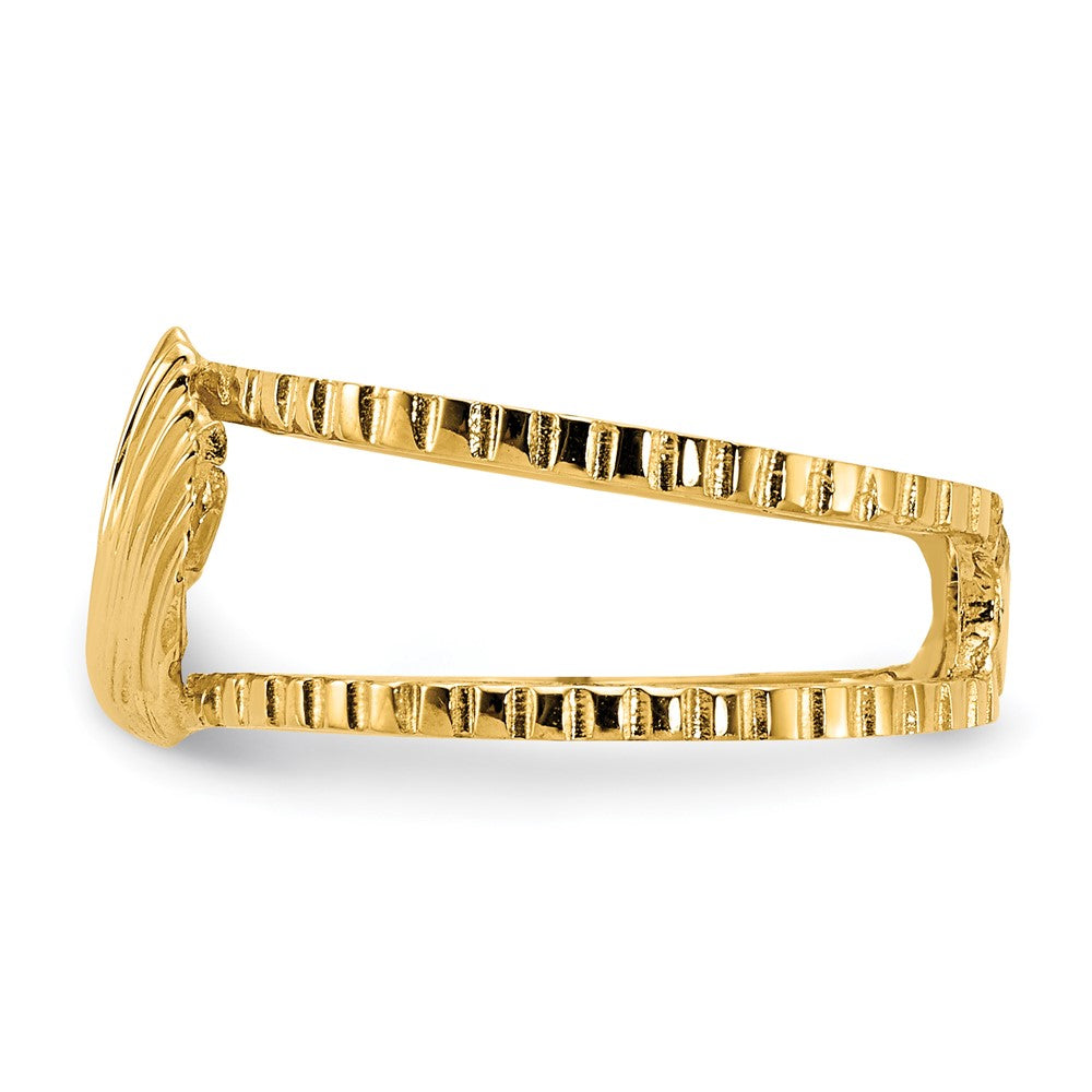14K Gelbgold Muschel-Zehenring