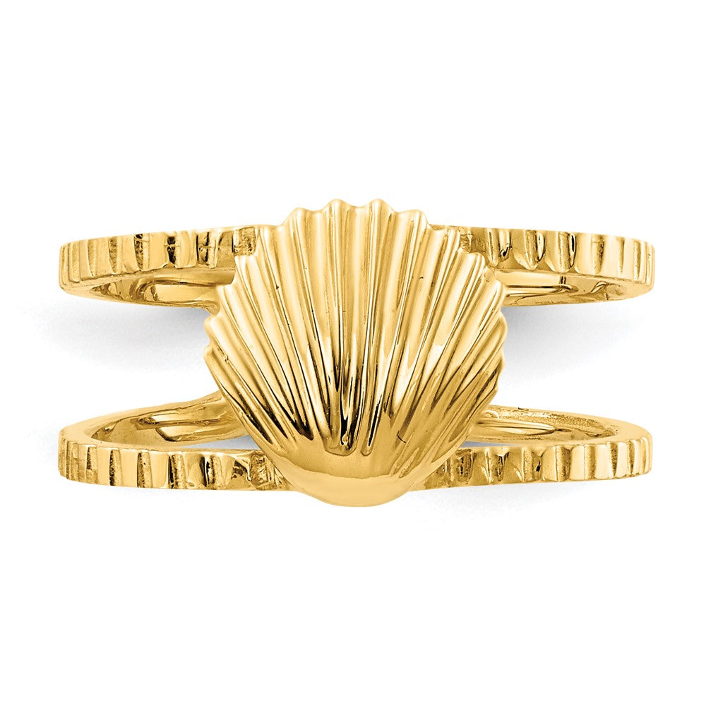 14K Gelbgold Muschel-Zehenring