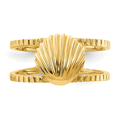 14K Gelbgold Muschel-Zehenring