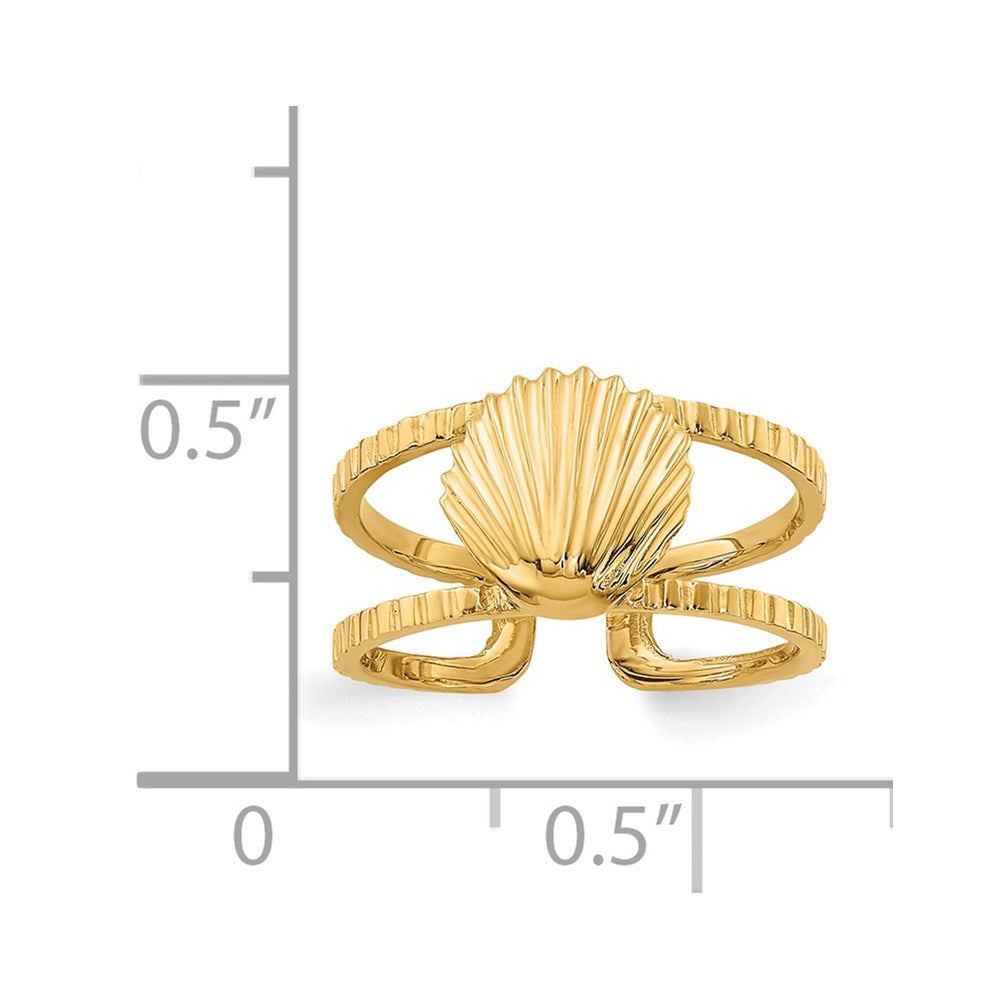 14K Gelbgold Muschel-Zehenring