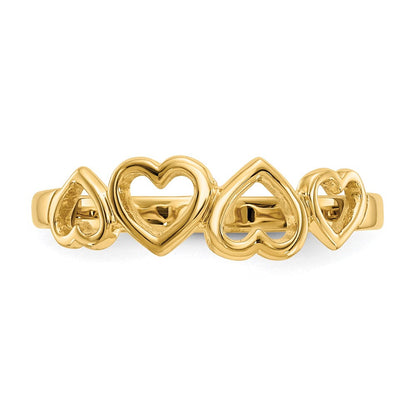 14K Gelbgold Herz-Ring