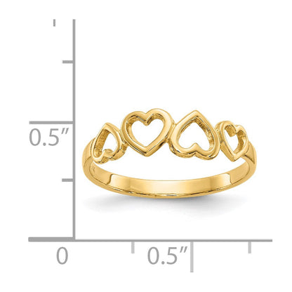 14K Gelbgold Herz-Ring