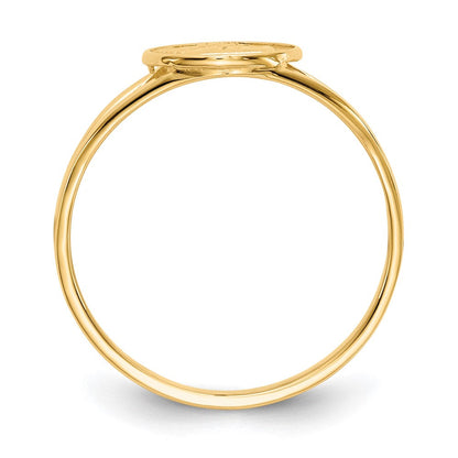 14K Gelbgold Polierter Engel Ring