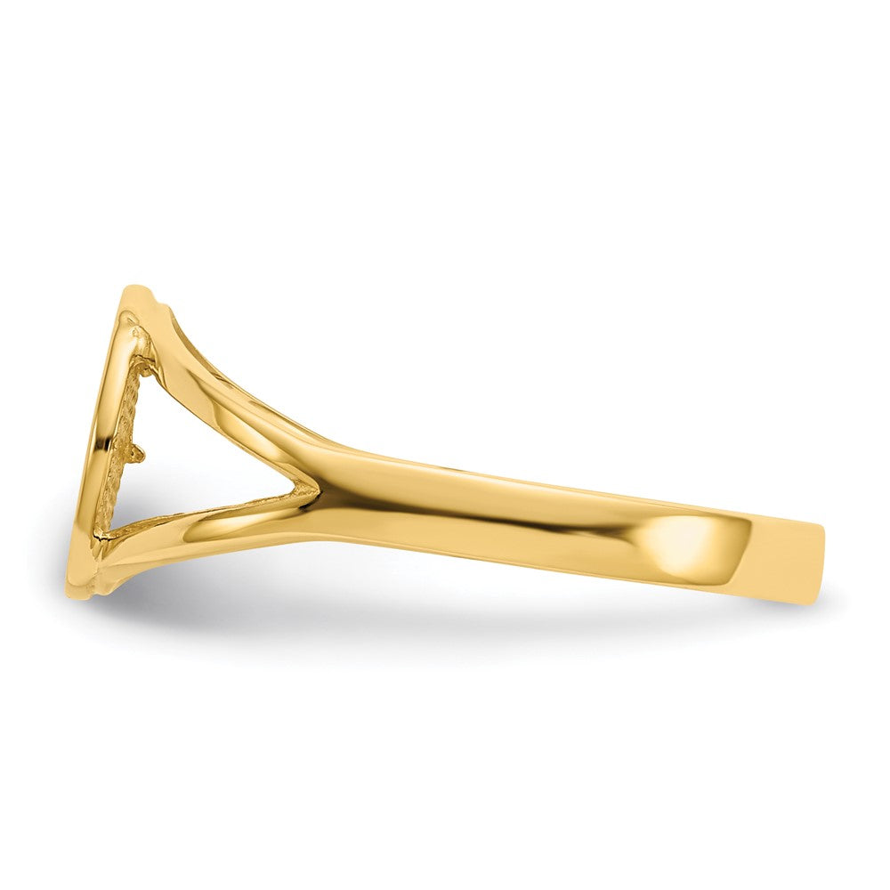 14K Gelbgold Polierter Engel Ring
