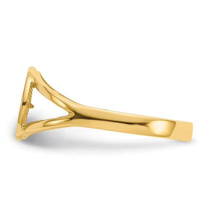 14K Gelbgold Polierter Engel Ring