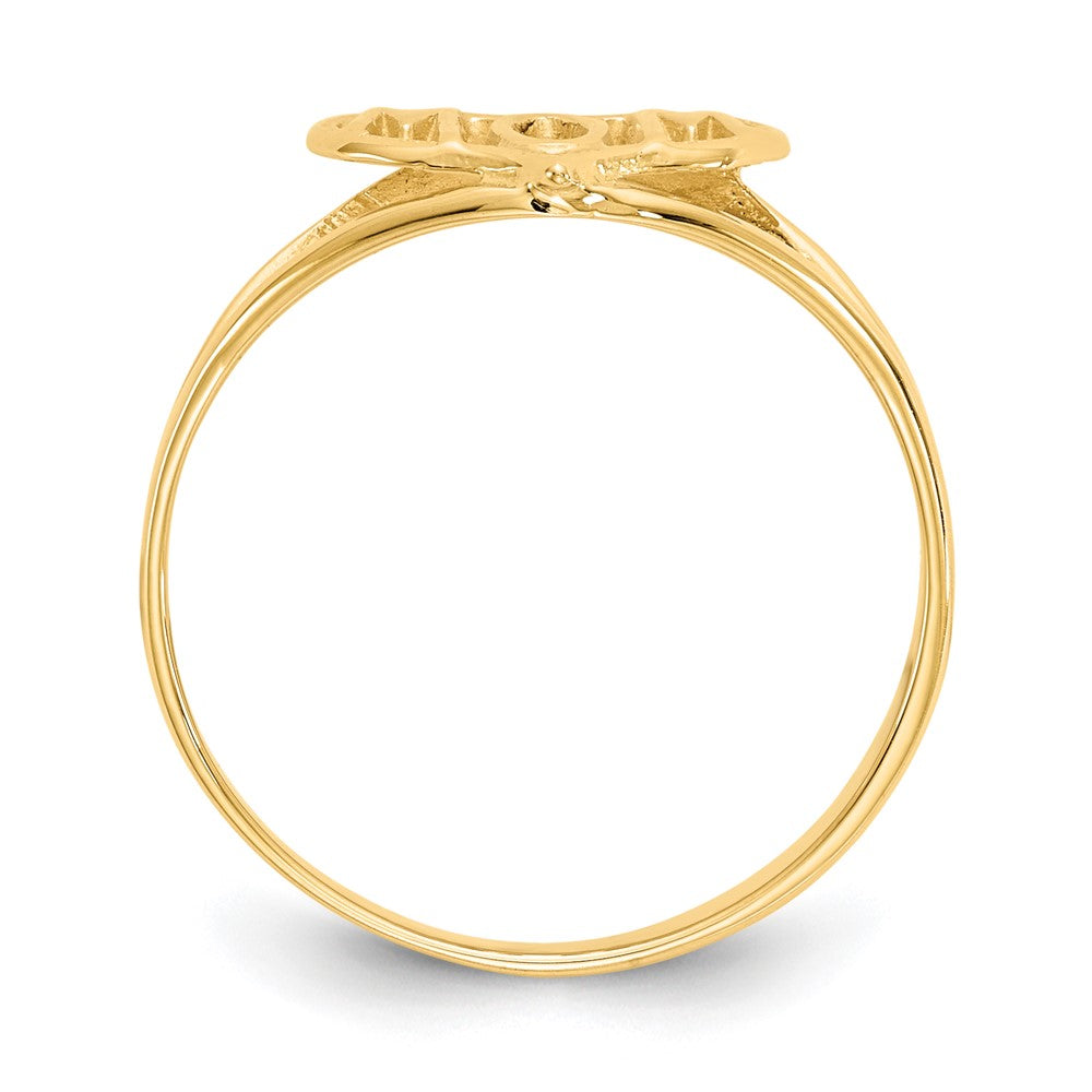 14K Gelbgold Poliert Herz-Ring "Mom"