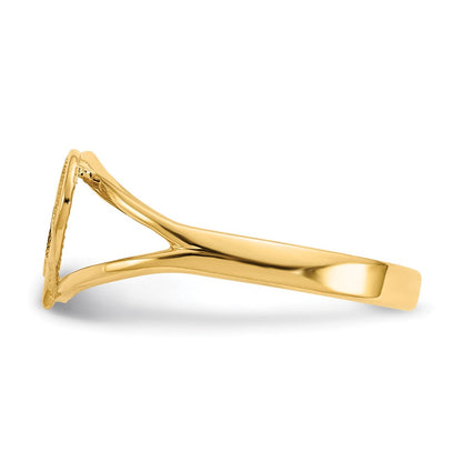 14K Gelbgold Poliert Herz-Ring "Mom"