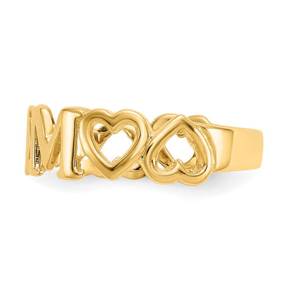 14K Gelbgold Polierter Mama-Ring