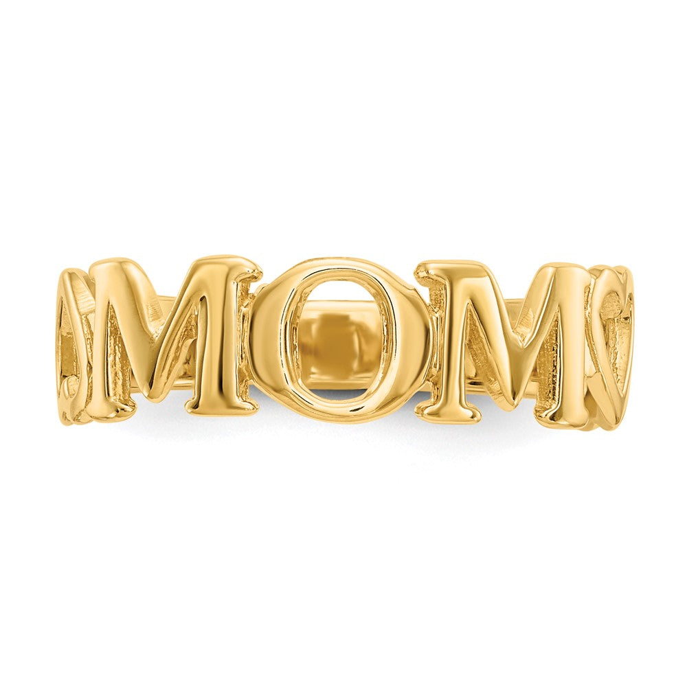 14K Gelbgold Polierter Mama-Ring