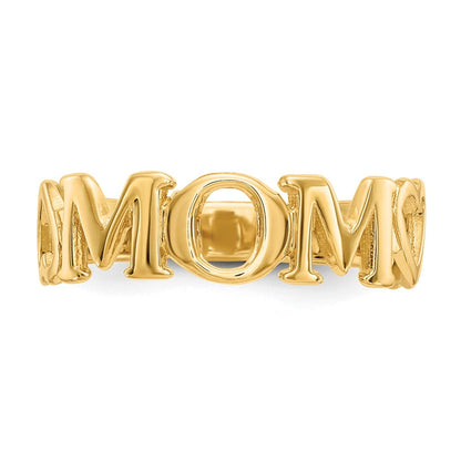 14K Gelbgold Polierter Mama-Ring