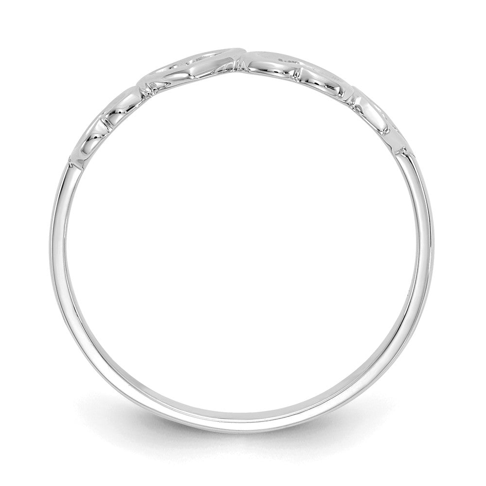 14K Weißgold Herz Ring