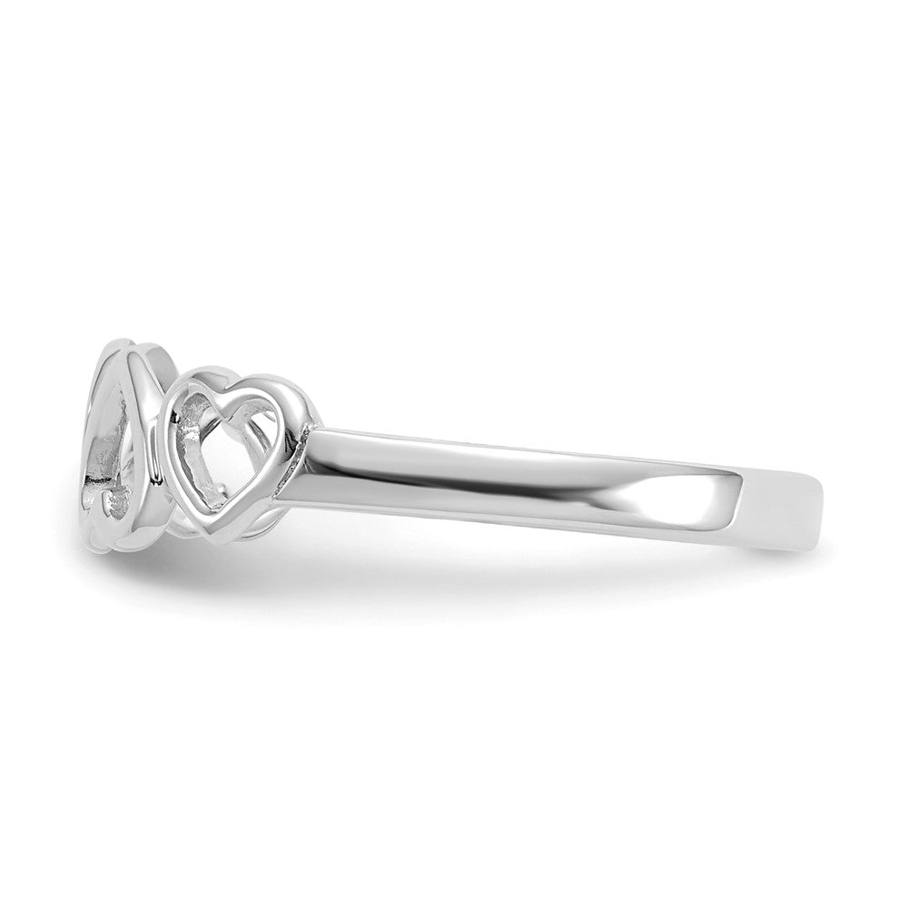 14K Weißgold Herz Ring