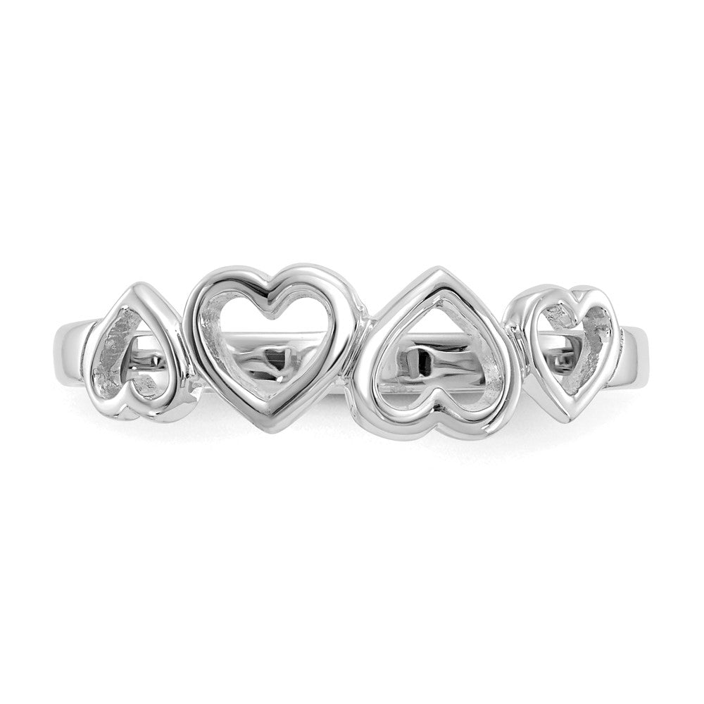 14K Weißgold Herz Ring