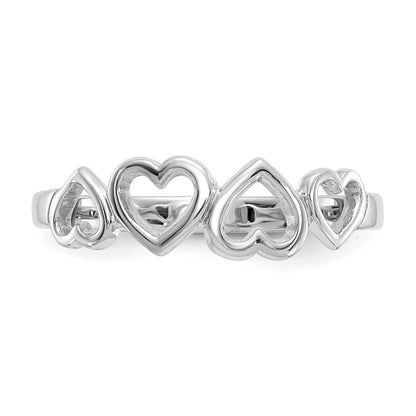 14K Weißgold Herz Ring