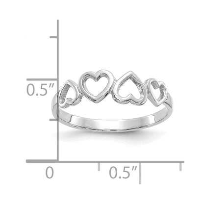 14K Weißgold Herz Ring