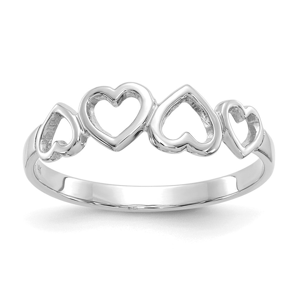 14K Weißgold Herz Ring