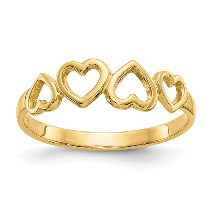 14K Gelbgold Herz-Ring