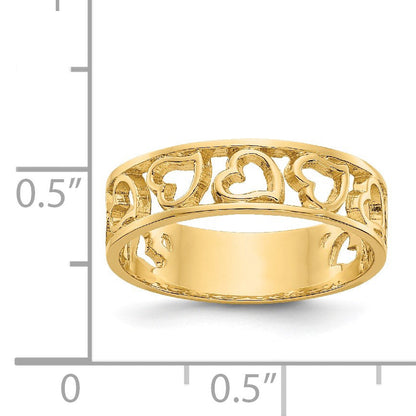 14K Gelbgold Herzring
