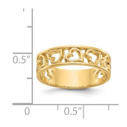 14K Gelbgold Herzring