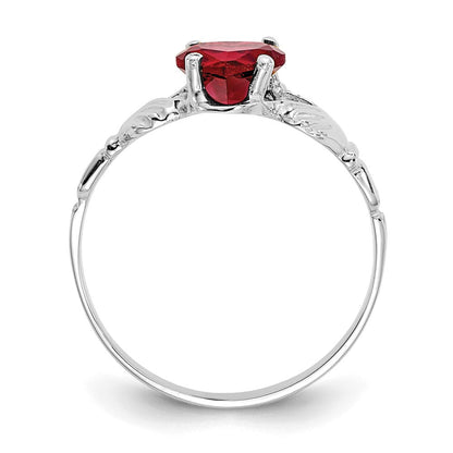 14K Weißgold January Zirkonia Herz Geburtsstein Claddagh Ring