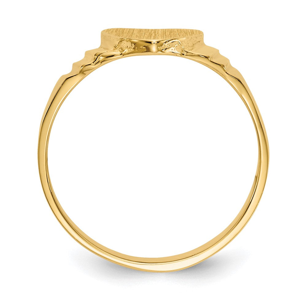 14K Gelbgold Siegelring mit mattem Herzmotiv "Baby"