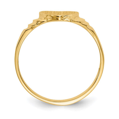 14K Gelbgold Siegelring mit mattem Herzmotiv "Baby"