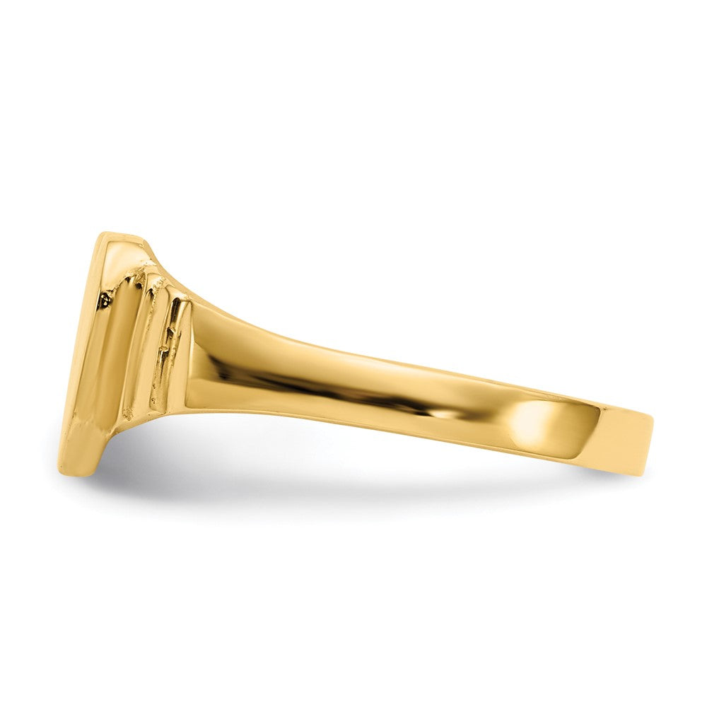 14K Gelbgold Siegelring mit mattem Herzmotiv "Baby"