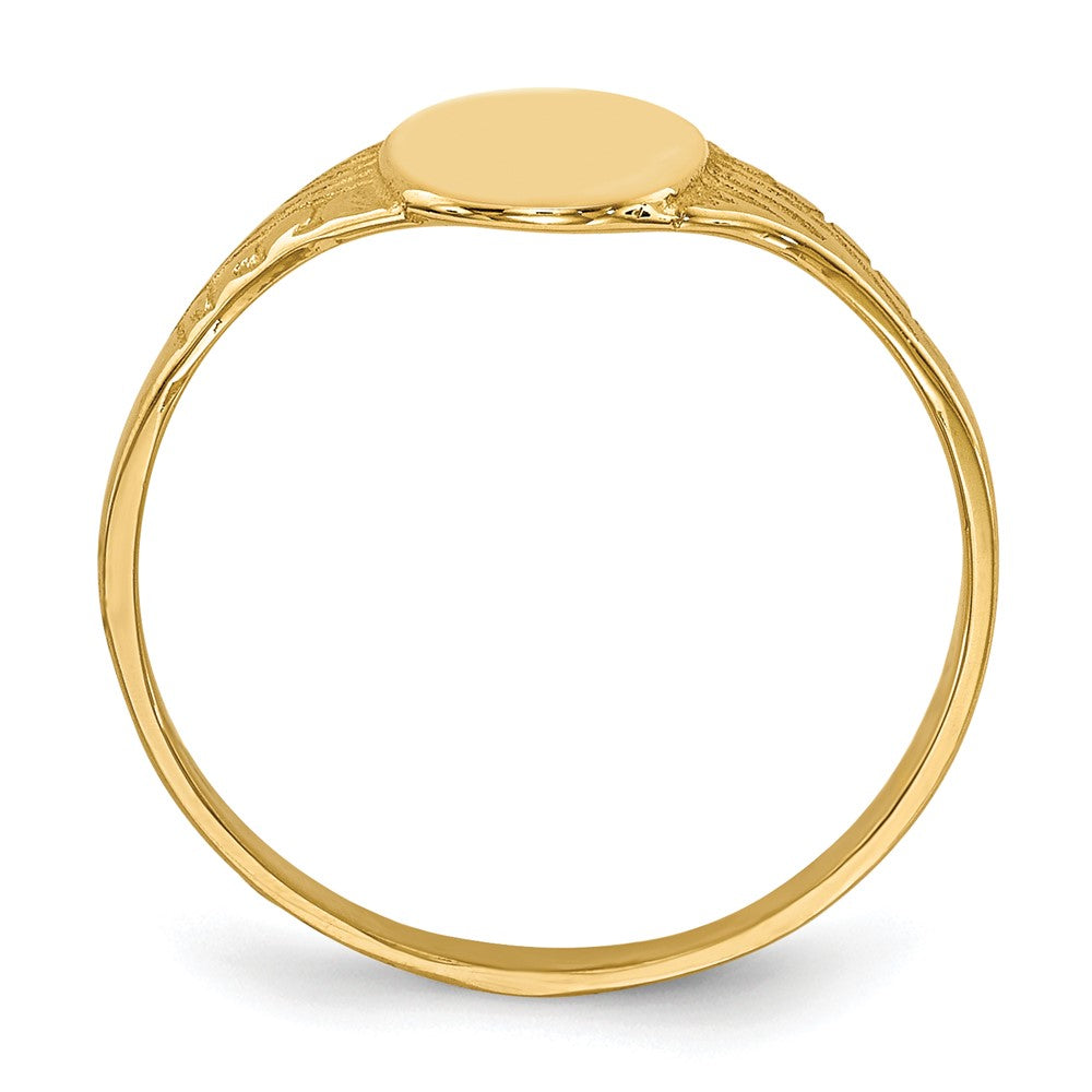 14K Gelbgold ovaler polierter Kinder-Siegelring