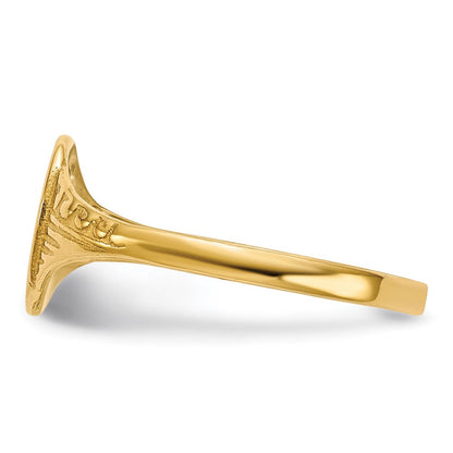 14K Gelbgold ovaler polierter Kinder-Siegelring