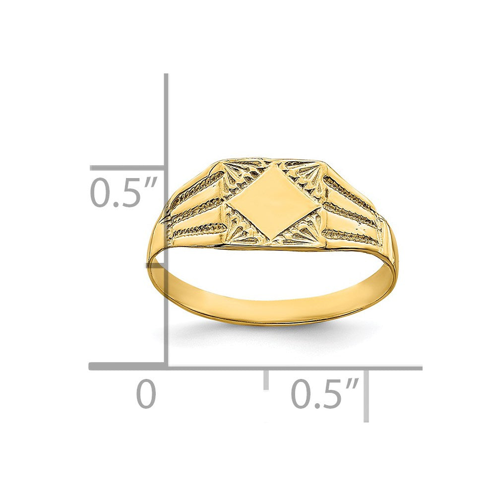 14K Gelbgold Quadratischer Baby-Ring