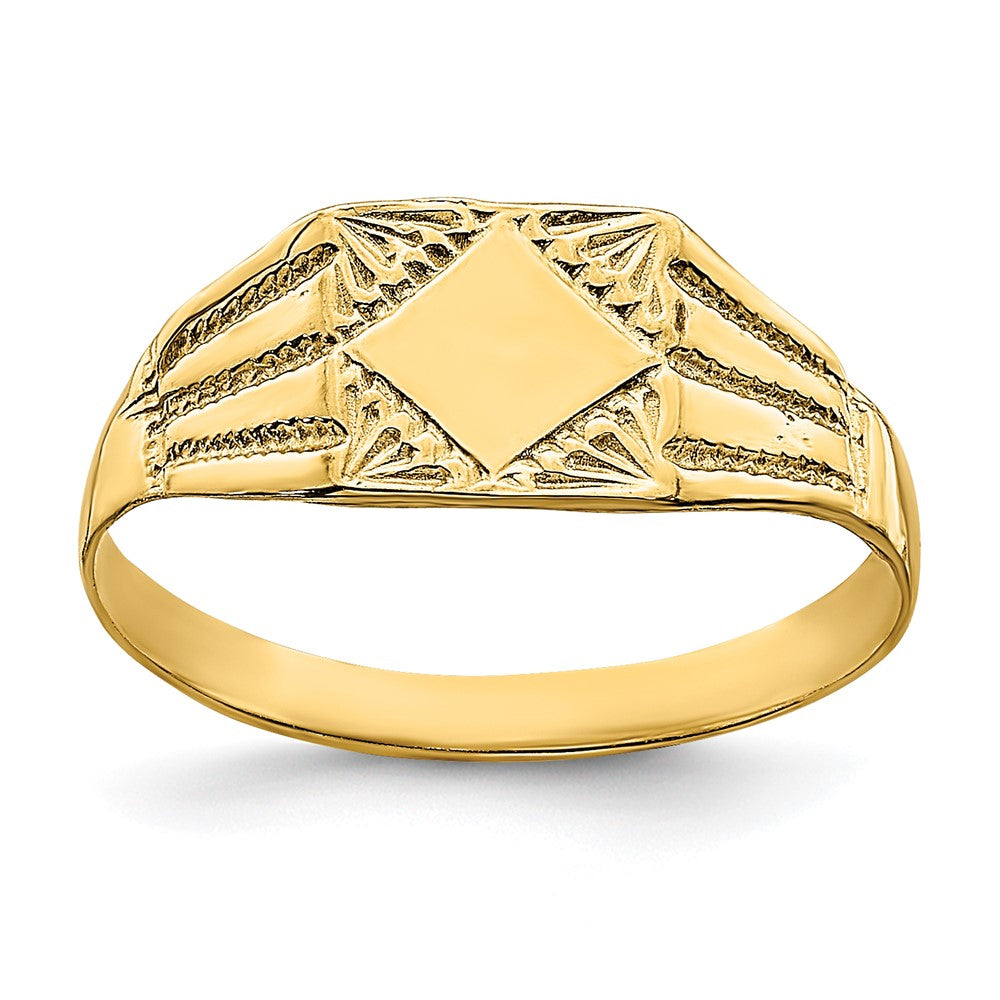 14K Gelbgold Quadratischer Baby-Ring
