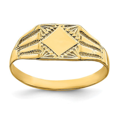 14K Gelbgold Quadratischer Baby-Ring